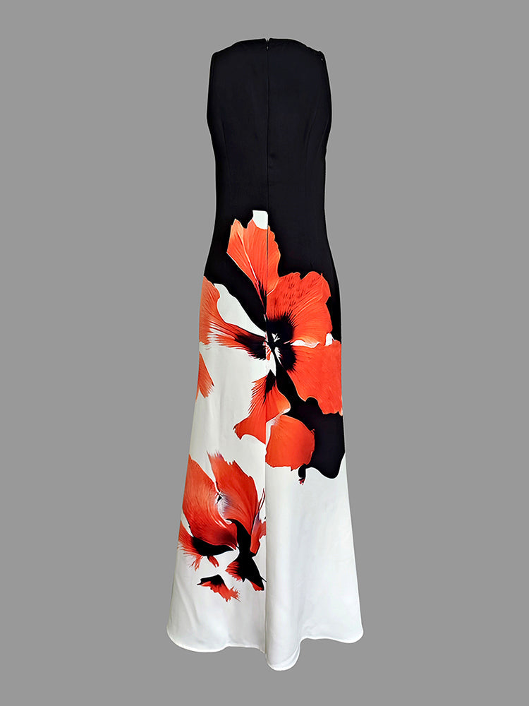 Aria – Women’s Floral Print Sleeveless Maxi Dress