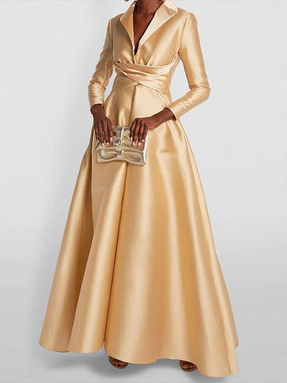 Valentina – Women’s A-Line V-Neck Maxi Dress