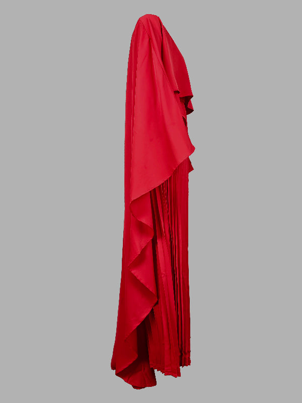 Lucia – Women’s Cape High-Low Pleated Maxi Dress