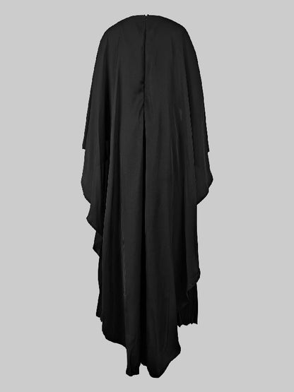 Lucia – Women’s Cape High-Low Pleated Maxi Dress