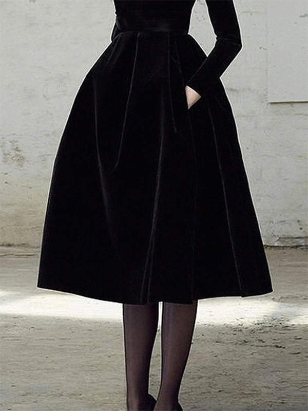 Noemi – Women’s High Neck Long Sleeve Midi Dress