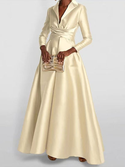 Valentina – Women’s A-Line V-Neck Maxi Dress