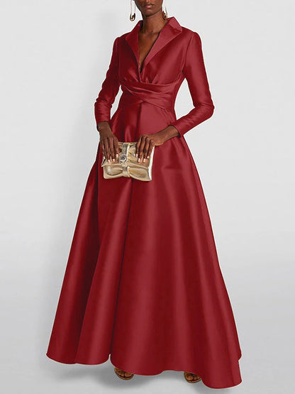 Valentina – Women’s A-Line V-Neck Maxi Dress