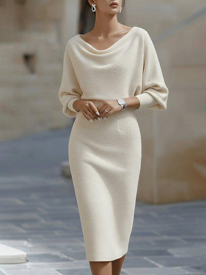 Selene – Women’s Draped Batwing Midi Dress