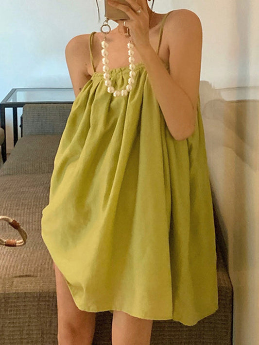 Sofia – Women’s Pleated Spaghetti Strap Slip Dress