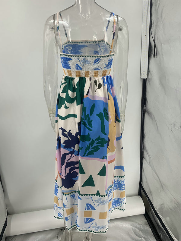 Alina – Women’s Printed Pleated Midi Slip Dress