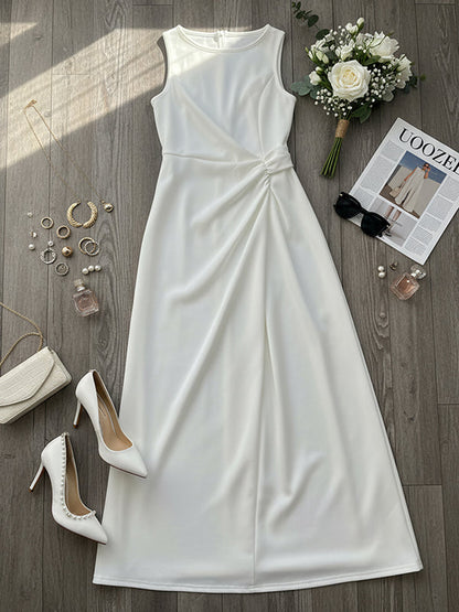 Camille – Women’s Sleeveless Round Neck Maxi Dress