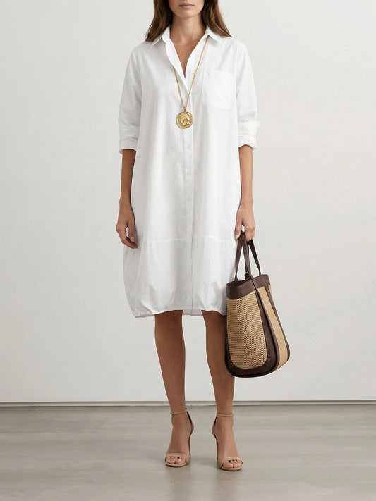 Elise – Women’s Long Sleeve Midi Shirt Dress