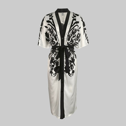 Bianca – Women’s Floral Tie-Waist Midi Dress