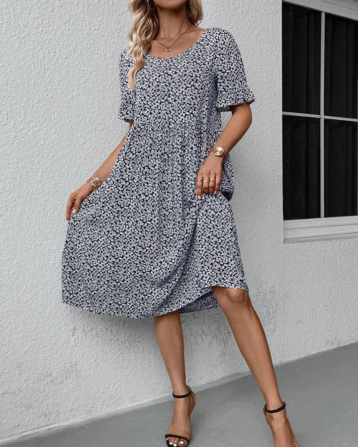 ISA™ - ELEGANT FLORAL MIDI DRESS