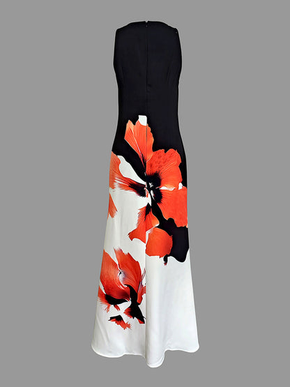 Aria – Women’s Floral Print Sleeveless Maxi Dress