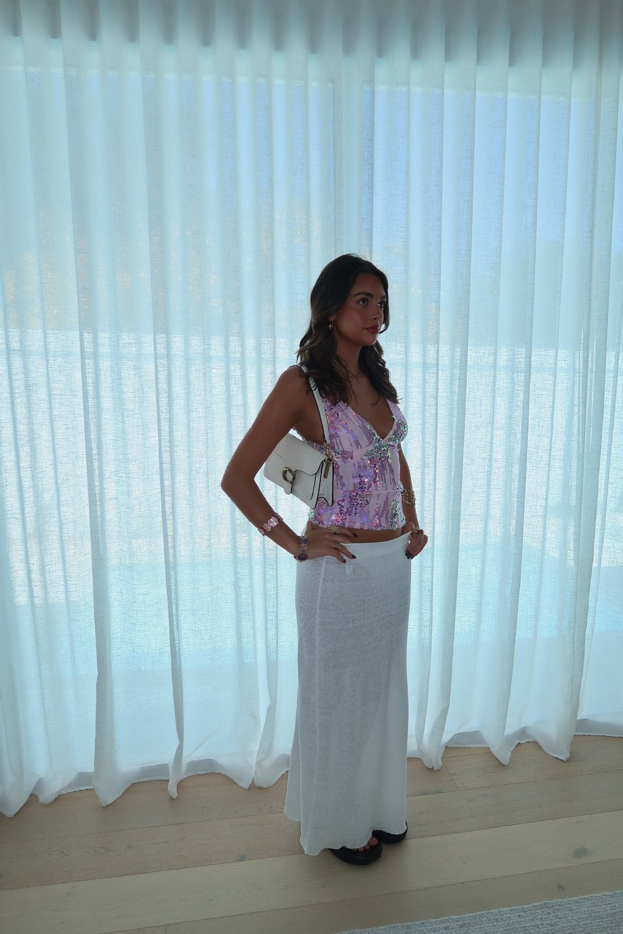 Winnie – Women’s Sequin Halter Tank Top