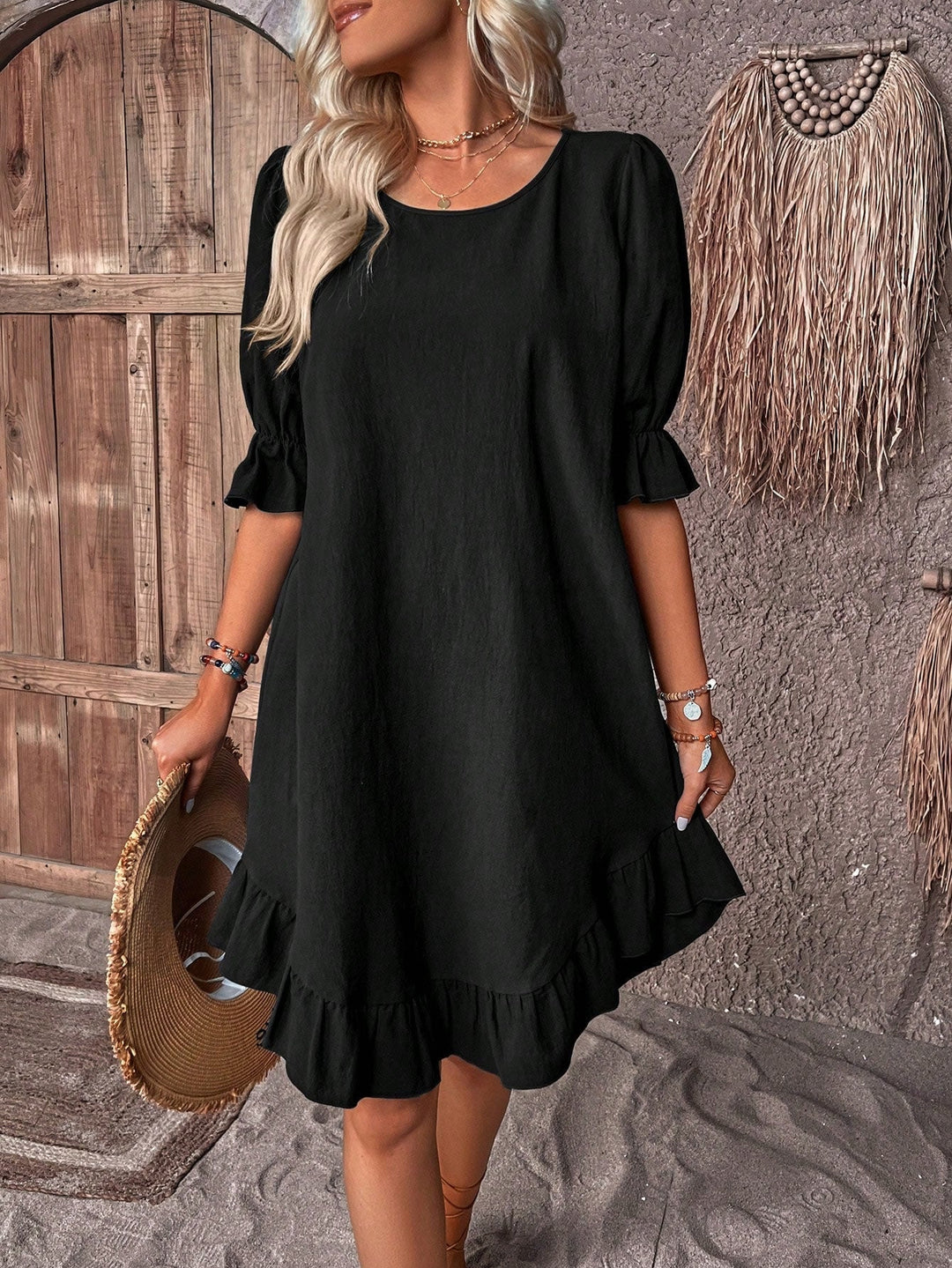 AMELIA™ - ELEGANT RUFFLE HEM DRESS