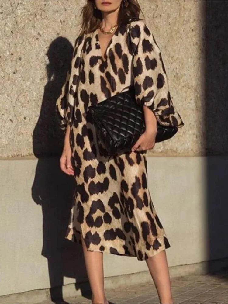 Lisa - Leopard Print Dress