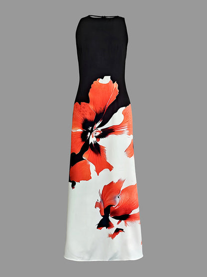 Aria – Women’s Floral Print Sleeveless Maxi Dress