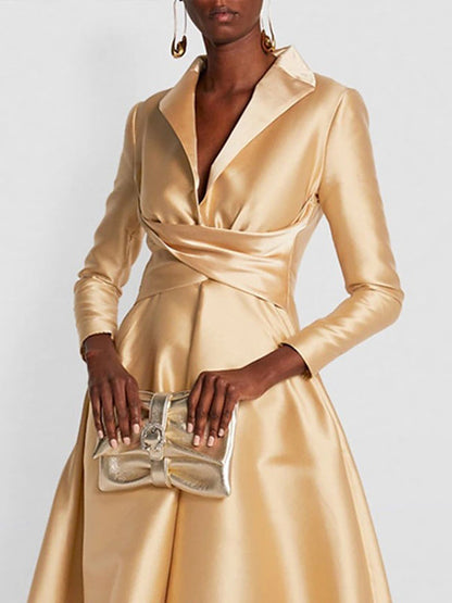 Valentina – Women’s A-Line V-Neck Maxi Dress