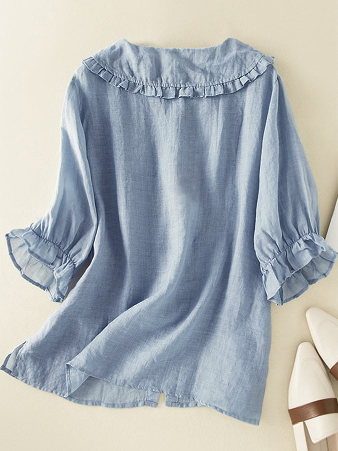 Lillian – Women’s Loose Ruffled Shirt Blouse