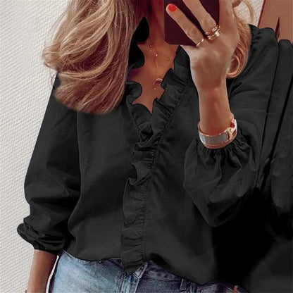 Joy – Women’s Elegant Ruffle Shirt Blouse