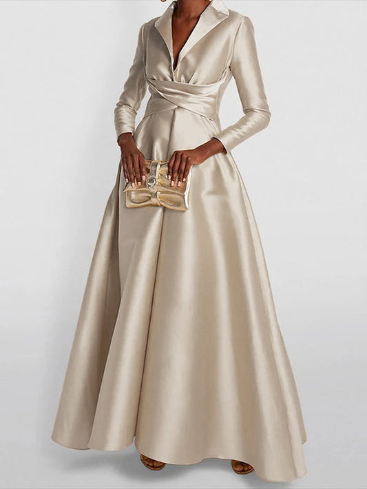 Valentina – Women’s A-Line V-Neck Maxi Dress