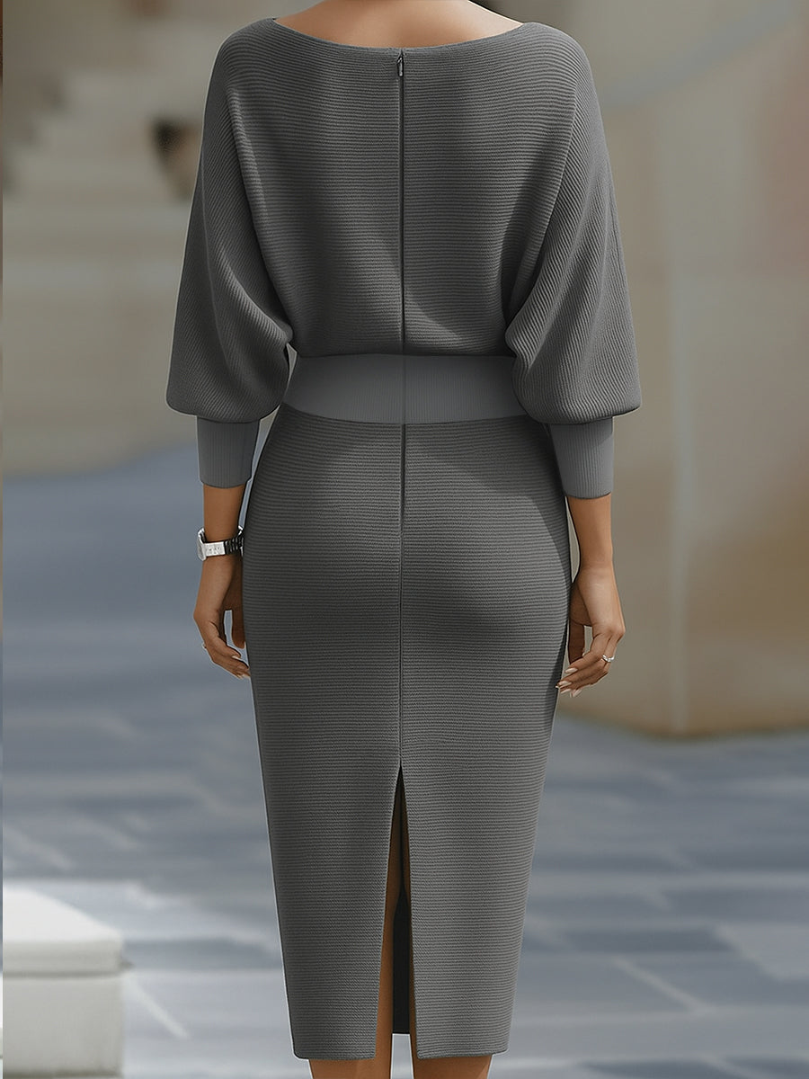 Selene – Women’s Draped Batwing Midi Dress