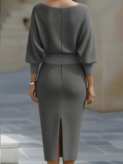 Selene – Women’s Draped Batwing Midi Dress