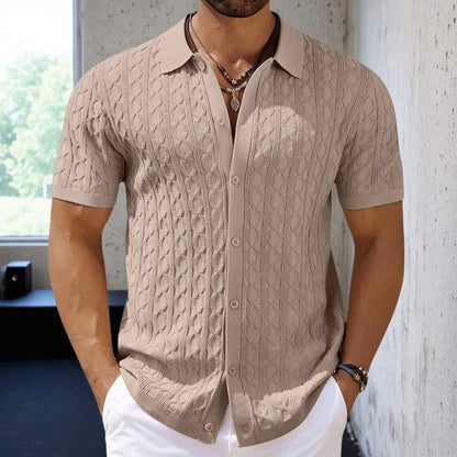 Lucien – Men’s Retro Patterned Polo Shirt