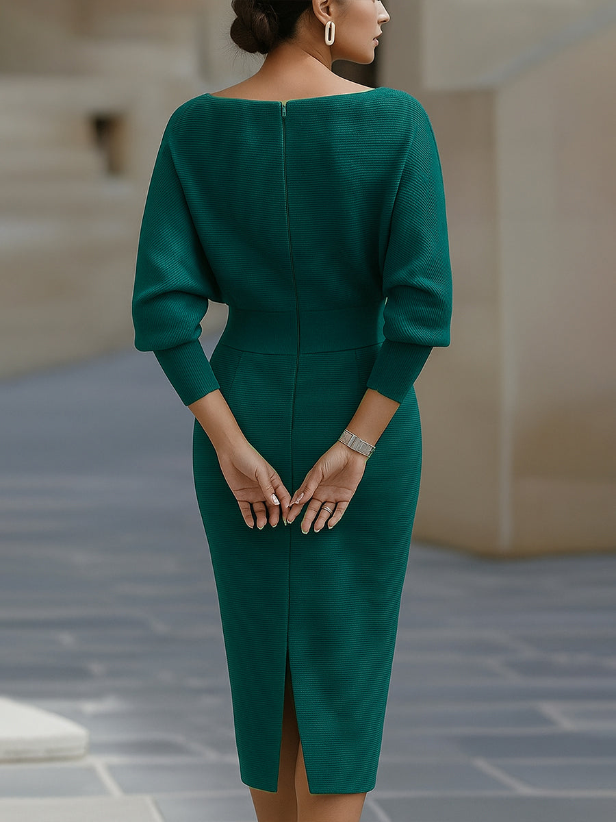 Selene – Women’s Draped Batwing Midi Dress