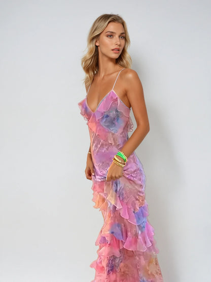 Rosalie – Women’s Long Ruched Slip Dress