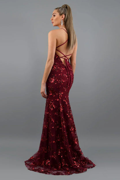 Celina – Women’s Floor-Length Sequin Slip Dress